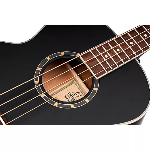 Ortega D7E 4-String Acoustic/Electric Bass Guitar Satin Black - musicians--Friend