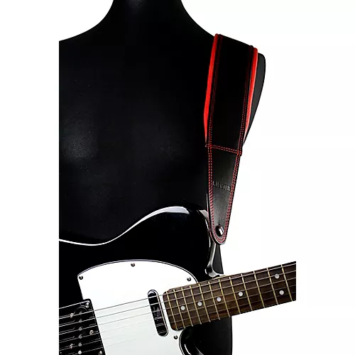 RICHTER Springbreak I Nappa Guitar Strap Black/Violet 2.75 in. - musicians--Friend