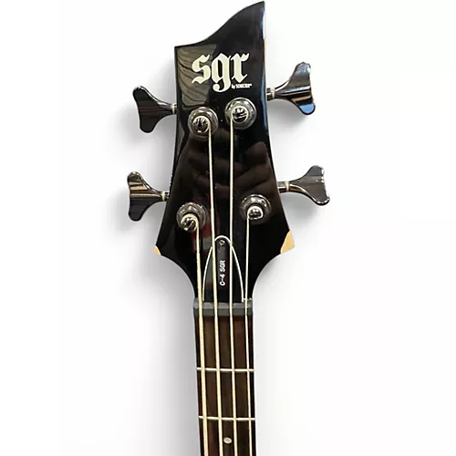 Used Schecter Guitar Research C4 4 String Black Electric Bass Guitar Black - musicians--Friend
