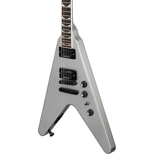 Gibson Dave Mustaine Flying V EXP Electric Guitar Silver Metallic - musicians--Friend