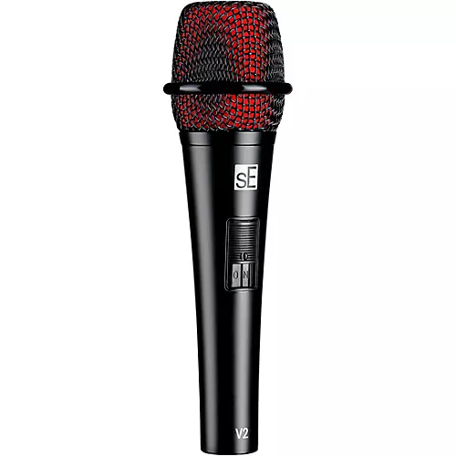 sE Electronics V2-SW-QTR Supercardioid Dynamic Handheld Microphone with On/Off Switch (Includes 15' Cable) - musicians--Friend