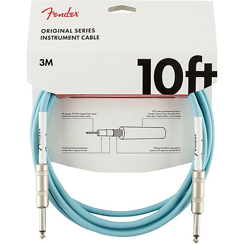 Fender Original Series Straight to Straight Instrument Cable 15 ft. Surf Green - musicians--Friend