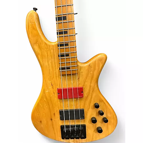 Used Schecter Guitar Research Stiletto-4 Natural Electric Bass Guitar Natural - musicians--Friend
