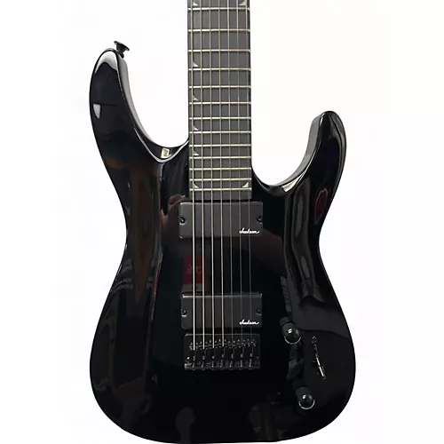 Used Jackson JS22-7 Dinky 7 String Black Solid Body Electric Guitar Black - musicians--Friend
