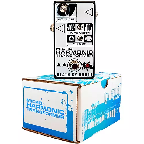 Death By Audio Micro Harmonic Transformer Fuzz Effects Pedal Black and White - musicians--Friend