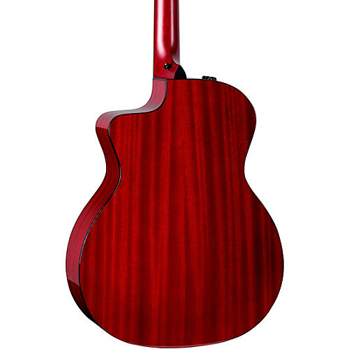 Taylor 224ce Mahogany Special-Edition Grand Auditorium Acoustic-Electric Guitar Trans Red - musicians--Friend
