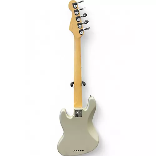 Used 2004 Fender American Standard Jazz Bass V Silver Electric Bass Guitar Silver - musicians--Friend