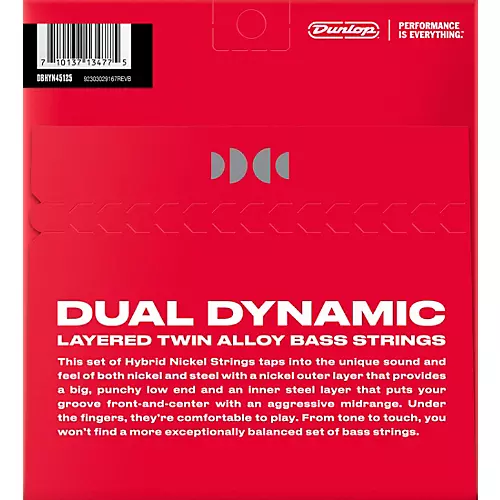 Dunlop Dual Dynamic Hybrid Nickel 5-String Electric Bass Strings 45 - 125 - musicians--Friend