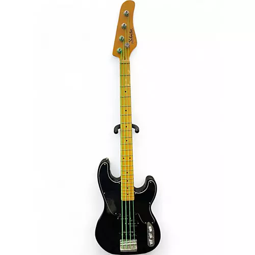 Used Schecter Guitar Research DIAMOND SERIES T4 BLACK Electric Bass Guitar BLACK - musicians--Friend