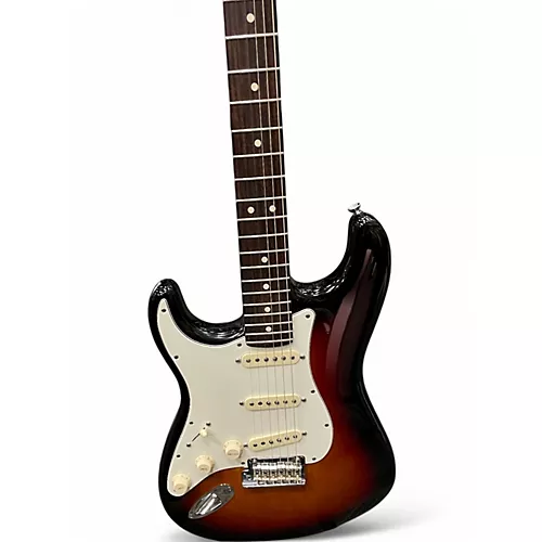 Used 2014 Fender American Standard Stratocaster Left Handed 3 Tone Sunburst Electric Guitar 3 Tone Sunburst - musicians--Friend