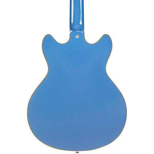 D'Angelico Excel Mini DC Tour Semi-Hollow Electric Guitar With Supro Bolt Bucker Pickups and Stopbar Tailpiece Solid Black - musicians--Friend