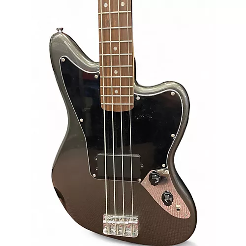 Used Squier JAGUAR Black Electric Bass Guitar Black - musicians--Friend