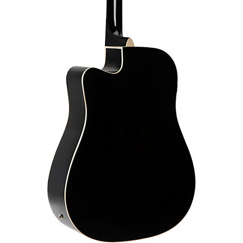 Rogue RA-110D-CE Dreadnought Cutaway Acoustic-Electric Guitar Black - musicians--Friend