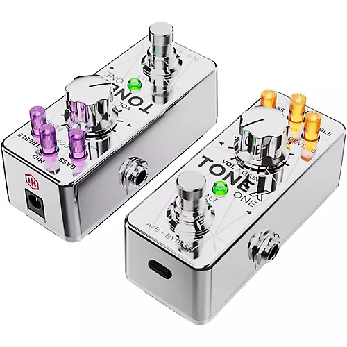 IK Multimedia TONEX ONE Limited-Edition Joe Satriani Collection Modeling Amp & Distortion Effects Pedal Silver - musicians--Friend