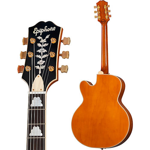 Epiphone 150th Anniversary Zephyr DeLuxe Regent Hollowbody Electric Guitar Aged Antique Natural - musicians--Friend