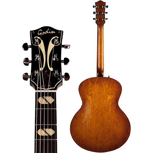 Godin 5th Avenue Jumbo P90 Hollowbody Electric Guitar Harvest Gold - musicians--Friend