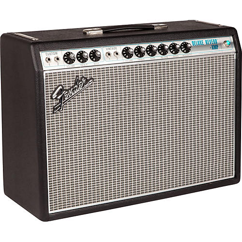 Fender '68 Custom Deluxe Reverb 22W 1x12 Tube Guitar Combo Amp With Celestion G12V-70 Speaker Black - musicians--Friend