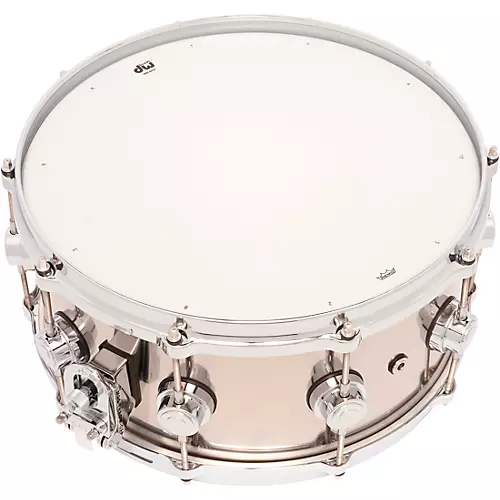 DW Collectors Series Stainless Steel Snare Drum With Die Cast Hoops 14 x 6.5 in. Stainless Steel - musicians--Friend