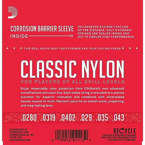 D'Addario EJ27N Normal Tension Classical Guitar Strings - musicians--Friend