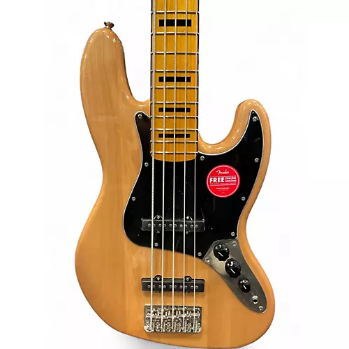 Used Squier Classic Vibe 70s Jazz Bass V Natural Electric Bass Guitar Natural - musicians--Friend
