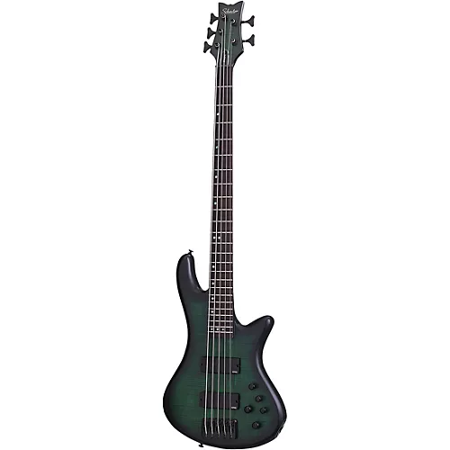 Schecter Guitar Research Stiletto Studio-5 5-String Electric Bass Guitar Ocean Blue Burst - musicians--Friend