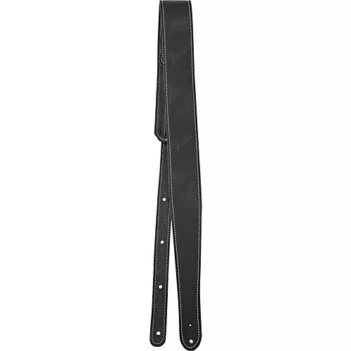 Fender Monogrammed Leather Guitar Strap Black - musicians--Friend
