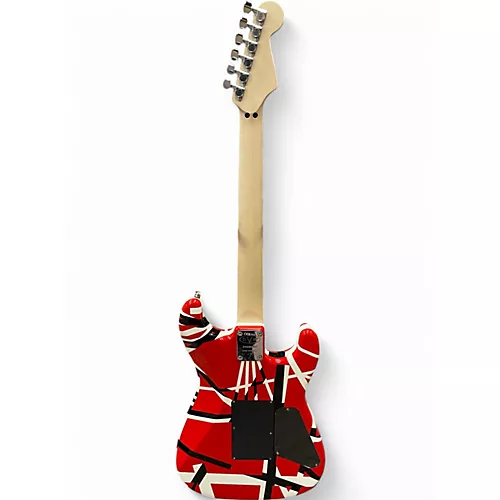 Used EVH Striped Series Left Handed Red with Black and White Stripes Electric Guitar Red with Black and White Stripes - musicians--Friend
