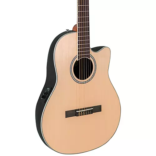 Applause AB24CS-4S Traditional Series Mid-Depth Spruce Nylon-String Classical Acoustic-Electric Guitar Natural - musicians--Friend