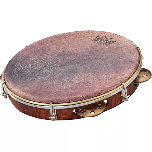 Remo Samba Choro Pandeiro with Brass Jingles Goat Brown 10 In x 1.78 In - musicians--Friend