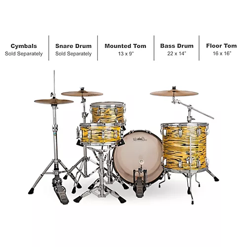 Ludwig Legacy Maple 3-Piece Fab Shell Pack with 22 in. Bass Drum Lemon Oyster - musicians--Friend