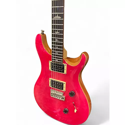 Used 2020s PRS SE Custom 24 Pink Solid Body Electric Guitar Pink - musicians--Friend