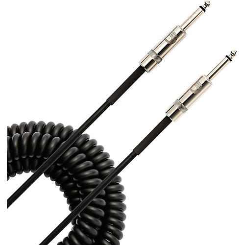 D'Addario Coiled Instrument Cable 30 ft. Black - musicians--Friend