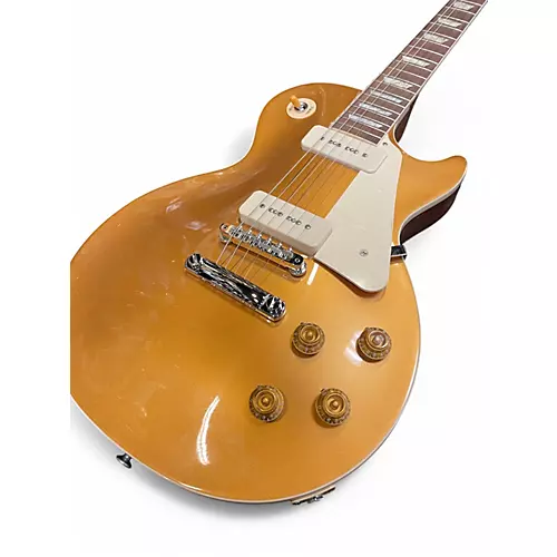 Used Gibson les paul standard 1950s p90 Gold Top Solid Body Electric Guitar Gold Top - musicians--Friend
