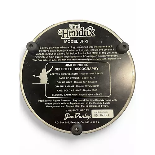 Used Dunlop JH2 Jimi Hendrix Signature Crybaby Wah Effect Pedal - musicians--Friend