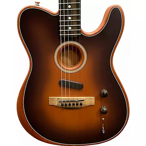 Used Fender American Acoustasonic Telecaster Sunburst Acoustic Electric Guitar Sunburst - musicians--Friend