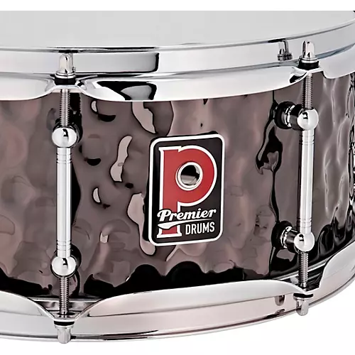 Premier Beatmaker Hammered Brass Snare Drum 13 x 5.5 in. Black Chrome - musicians--Friend