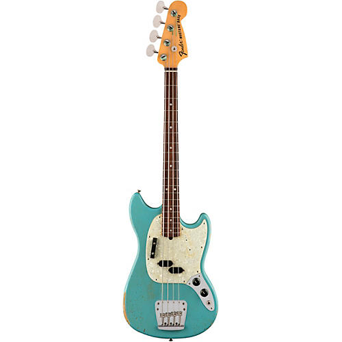 Fender Justin Meldal-Johnsen Road Worn Mustang Electric Bass Black - musicians--Friend