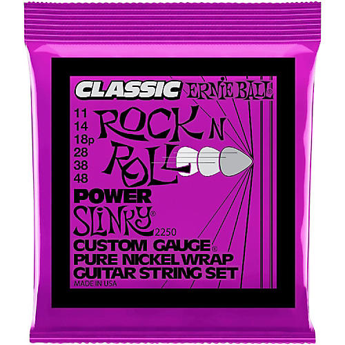 Ernie Ball P02250 Classic Pure Nickel Power Slinky Electric Guitar Strings 11-48 - musicians--Friend