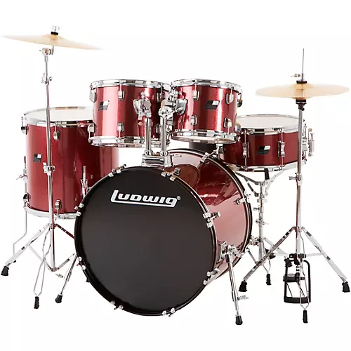 Ludwig BackBeat Complete 5-Piece Drum Set With Hardware and Cymbals Metallic Purple Mist - musicians--Friend