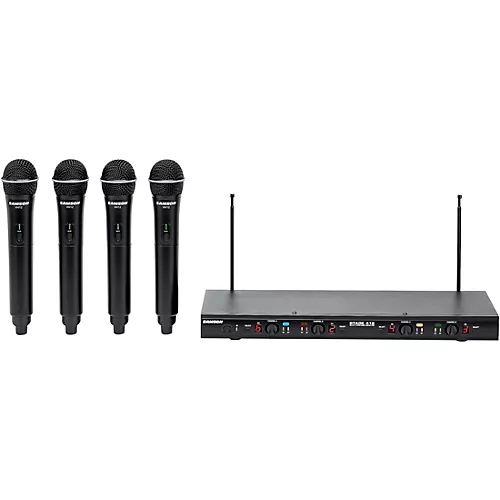 Open-Box Samson Stage 412 Quad Vocal VHF Frequency Agile Wireless System (VHF12-Q6 x 4/SR412) With 4 Q6 Dynamic Mics VHF 173MHz-198MHz Condition 1 - Mint - musicians--Friend
