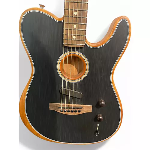 Used Fender Acoustasonic Player Telecaster Brushed Black Acoustic Electric Guitar Brushed Black - musicians--Friend