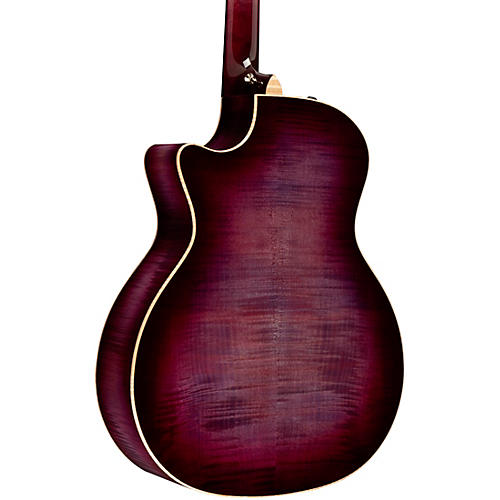 Taylor Custom Sitka Spruce-Flamed Maple Grand Auditorium Acoustic-Electric Guitar Lilac Wine - musicians--Friend
