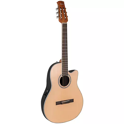 Applause AB24CS-4S Traditional Series Mid-Depth Spruce Nylon-String Classical Acoustic-Electric Guitar Natural - musicians--Friend