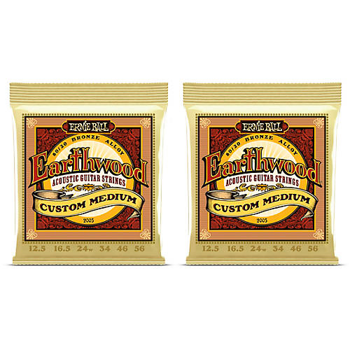 Ernie Ball 2005 Earthwood 80/20 Custom Medium Acoustic Strings 2-Pack - musicians--Friend
