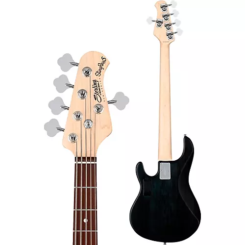 Sterling by Music Man StingRay Ray5HH Limited-Edition 5-String Bass Guitar Trans Black Satin - musicians--Friend