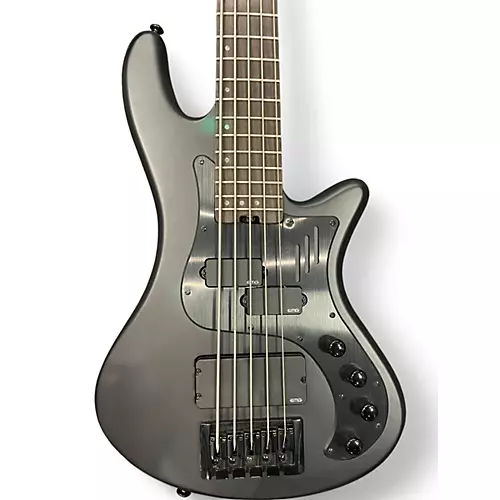 Used Schecter Guitar Research STILETTO-5 STEALTH PRO Satin Black Electric Bass Guitar Satin Black - musicians--Friend