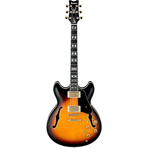 Ibanez JSM10 John Scofield Signature Semi-Hollowbody Electric Guitar Vintage Yellow Sunburst - musicians--Friend