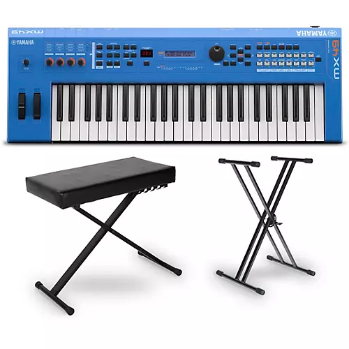 Yamaha MX49 49-Key Music Production Synthesizer Essentials Bundle Blue - musicians--Friend
