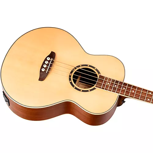 Ortega D7E 4-String Acoustic/Electric Bass Guitar Satin Black - musicians--Friend