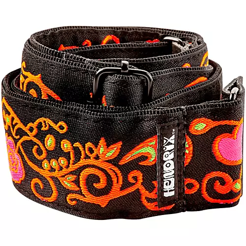 Dunlop Jimi Hendrix Blacklight Monterey Guitar Strap Orange - musicians--Friend